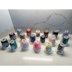 NEW 18 Spools of Woolly Nylon Sewing Thread....1000M Each..17 Different Colors